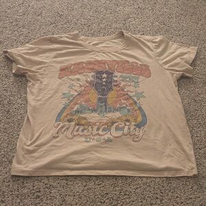 Music City Graphic Tee - Beige "Music City USA"